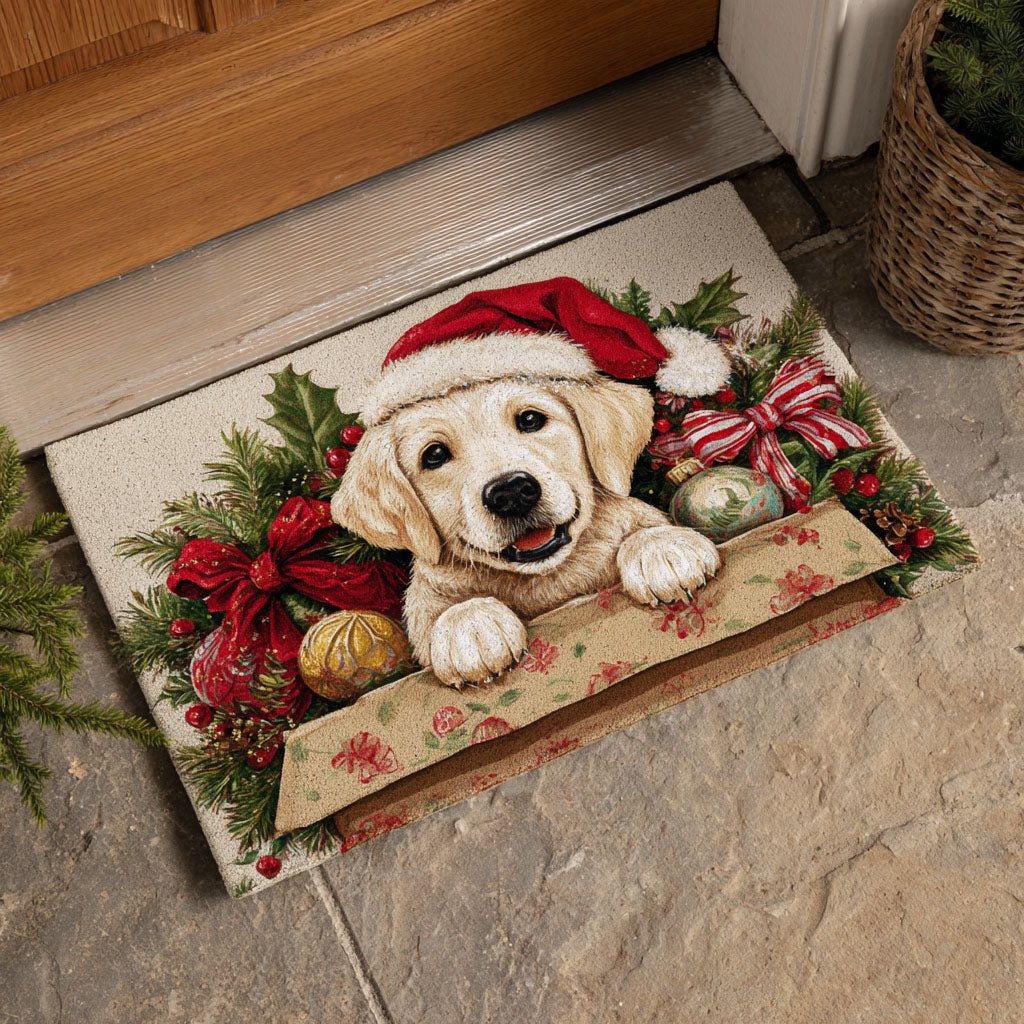 Holiday Pup Doormat - Nature Design | Printed Welcome Doormat