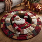Holiday Santa Round Mat Rug - Nature Design | Serene Home Decor