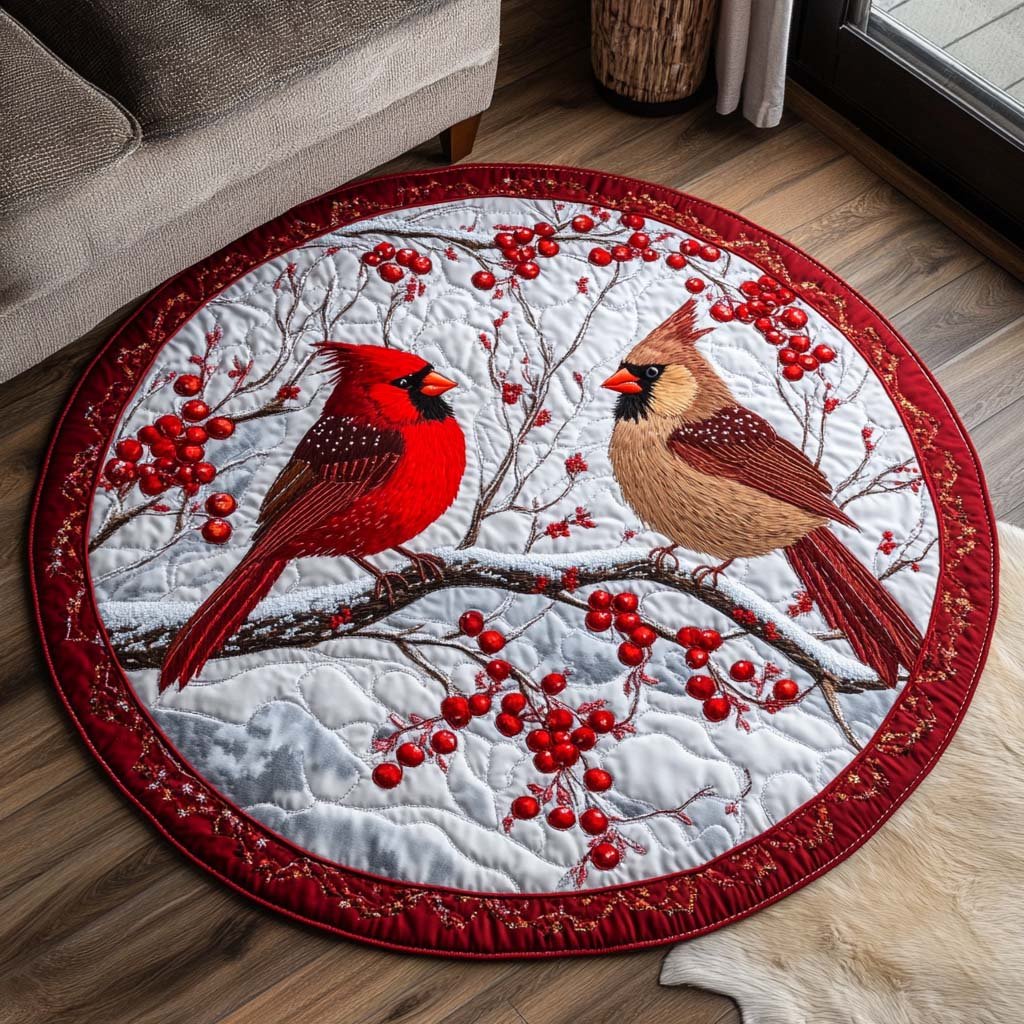 Holiday Sentinel Christmas Round Mat Rug - washable non-slip printed rug