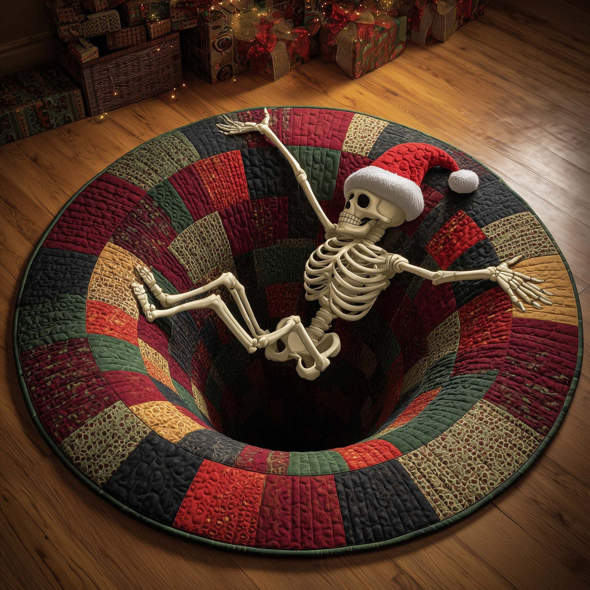 Holiday Skeleton Round Mat Rug - Nature Design | Serene Home Decor
