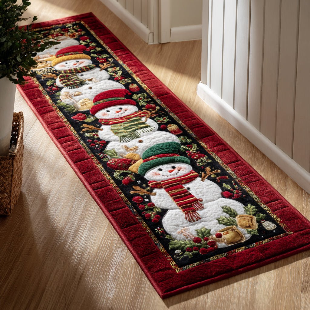 Holiday Snowman Runner Carpet Runner Rug - Cute Pet Design | Animal Printed Runner Rug