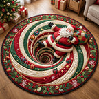 Holiday Spiral Round Mat Rug - Nature Design | Serene Home Decor - washable non-slip printed rug