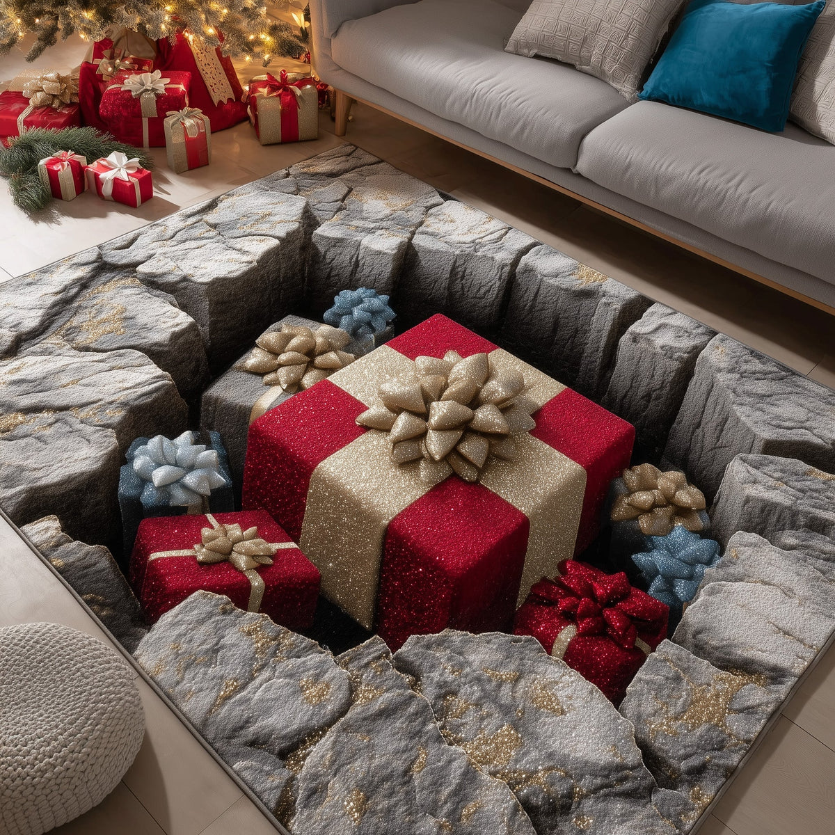 Holiday Surprise area rug in a living room