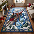 Holiday Train area rug in a living room