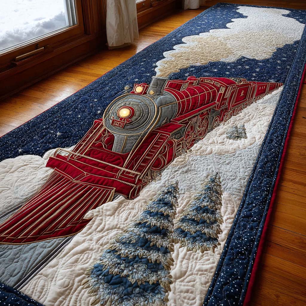Holiday Train Journey Runner Carpet Runner Rug - Cute Pet Design | Animal Printed Runner Rug
