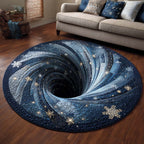 Holiday Twirl Christmas Round Mat Rug - washable non-slip printed rug