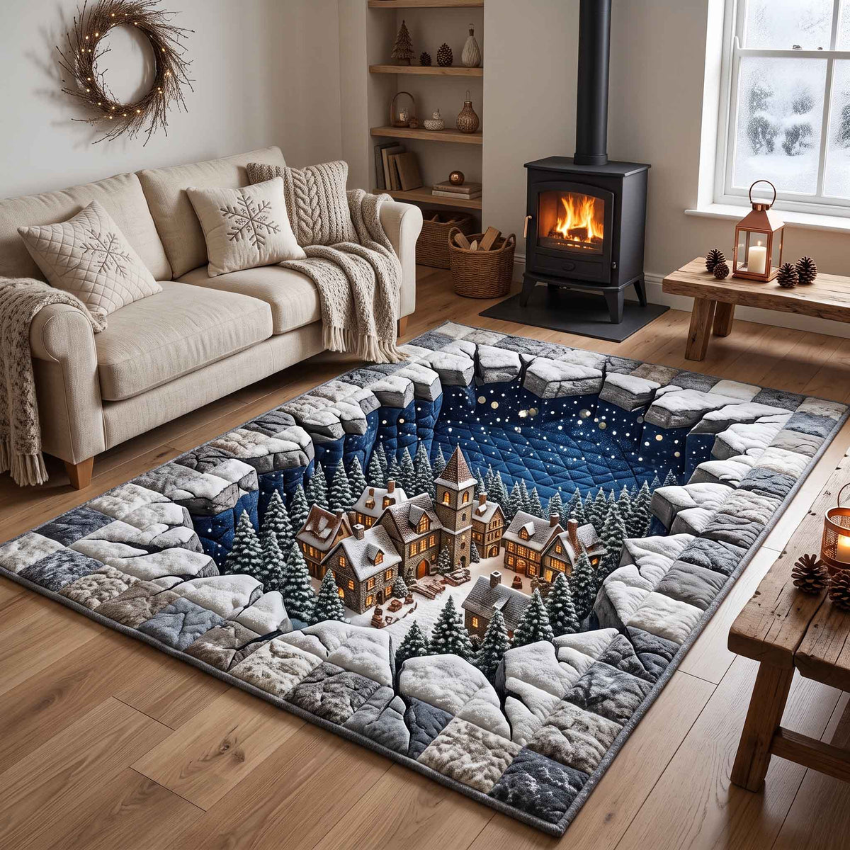 Holiday Village area rug in a living room