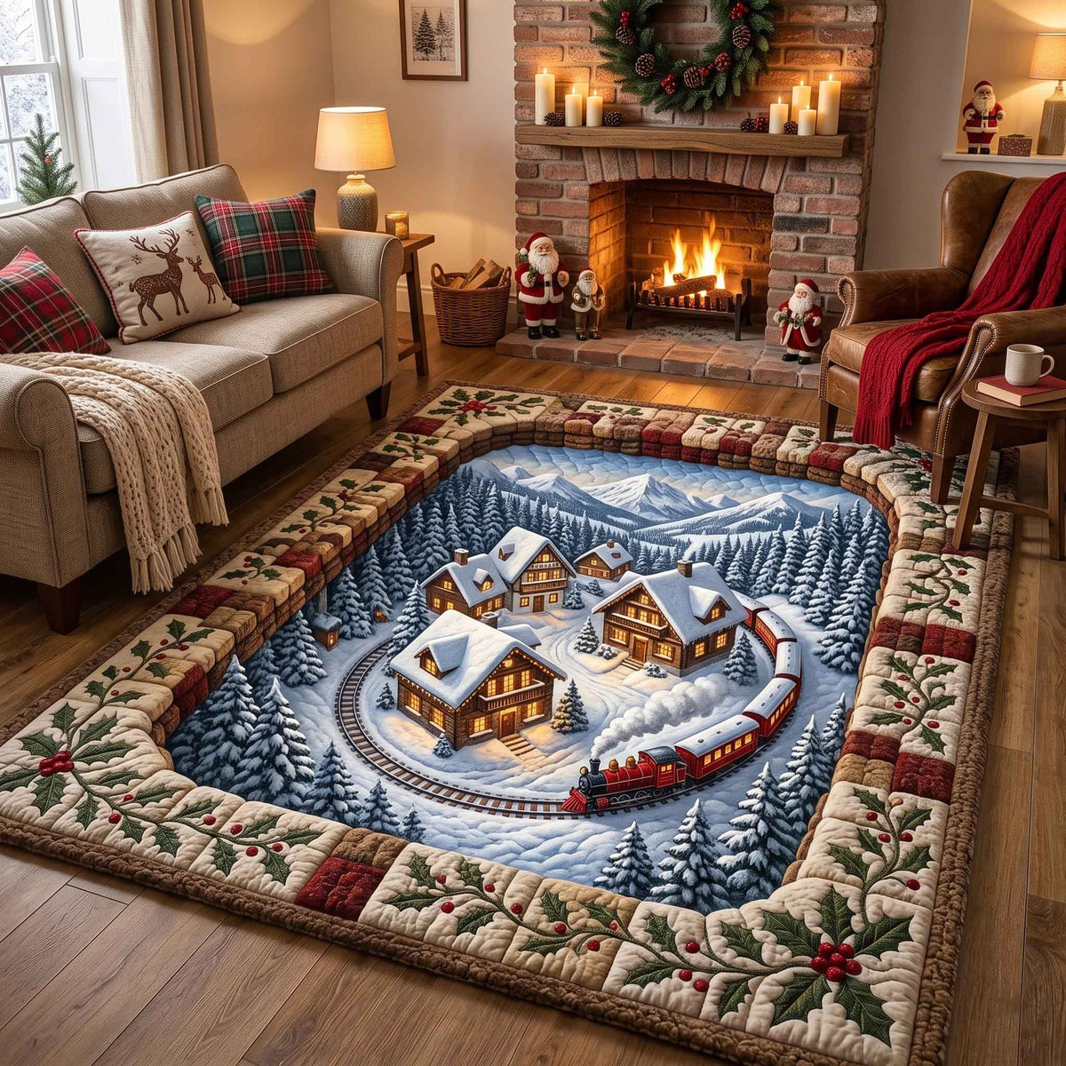 Holiday Village area rug in a living room
