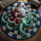 Holiday Voyage Christmas Round Mat Rug - washable non-slip printed rug