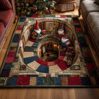 Holiday Workshop area rug in a living room