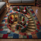Holiday Workshop area rug in a living room