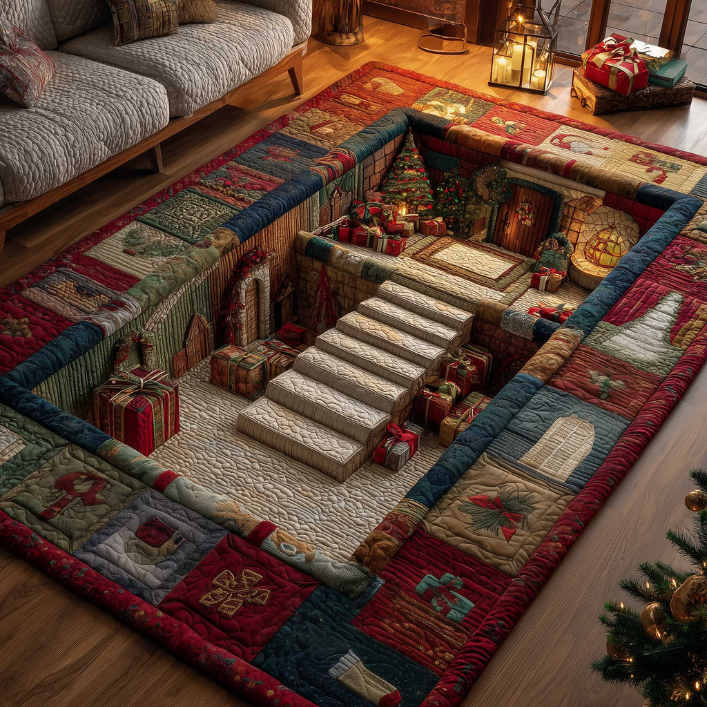 Holiday Workshop area rug in a living room