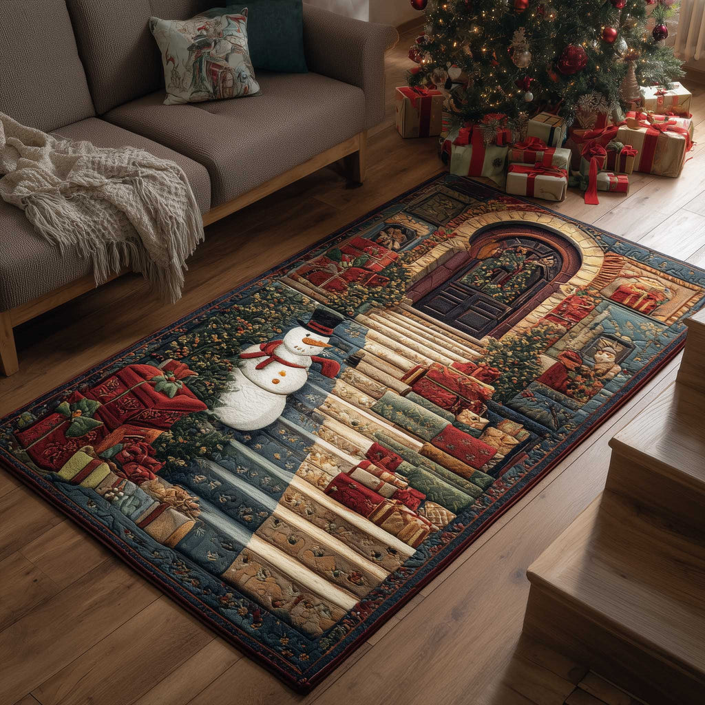 Holiday Workshop area rug in a living room