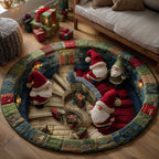 Holiday Workshop Round Mat Rug - Nature Design | Serene Home Decor