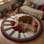 Holiday Workshop Round Mat Rug - Nature Design | Serene Home Decor
