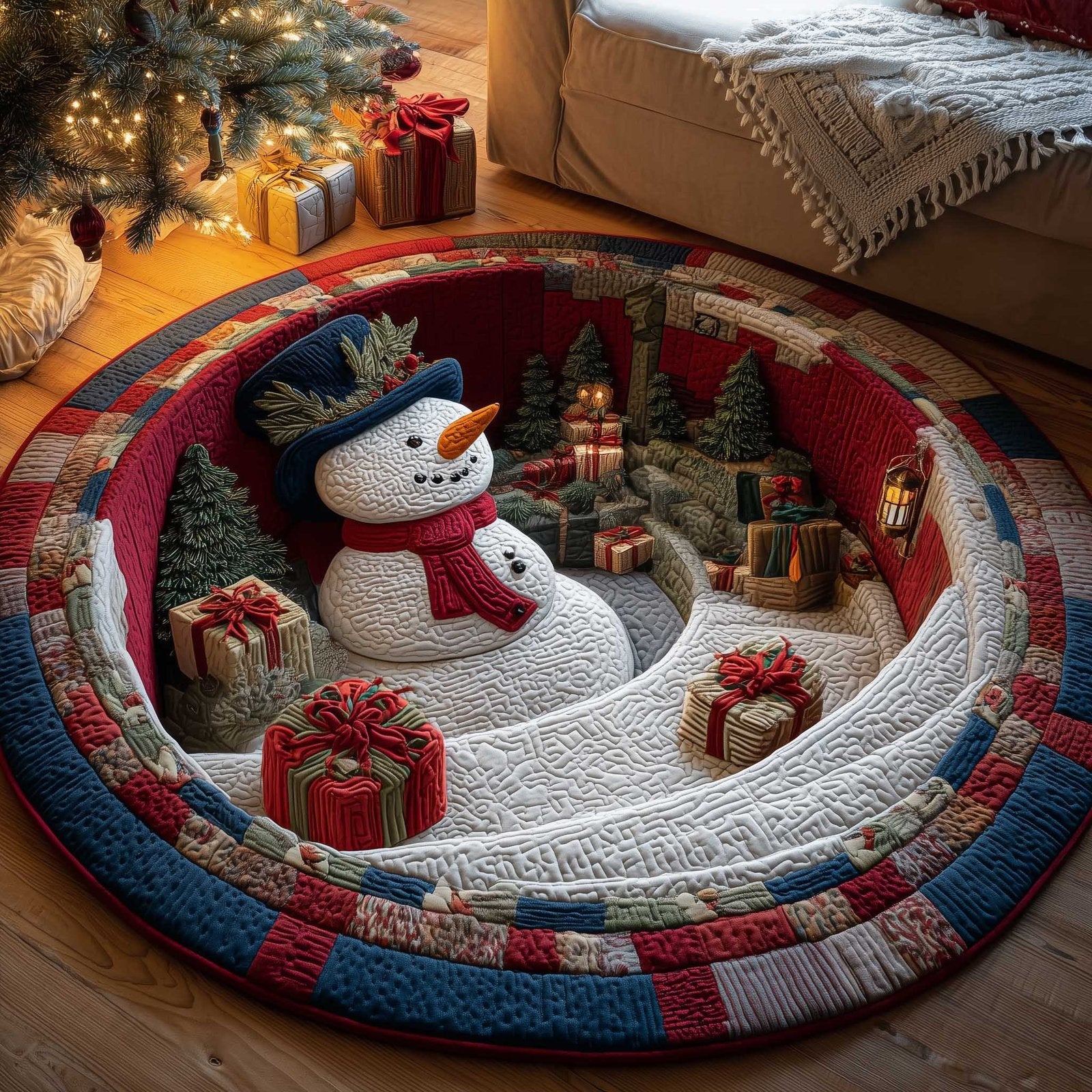 Holiday Workshop Round Mat Rug - Nature Design | Serene Home Decor