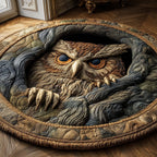 Hollow Owl Round Mat Rug - washable non-slip printed rug