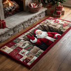 Hollow Santa Claus Runner Carpet Runner Rug - Cute Pet Design | Animal Printed Runner Rug