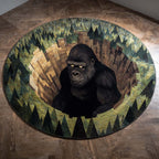 Hollow Watcher Round Mat Rug - washable non-slip printed rug