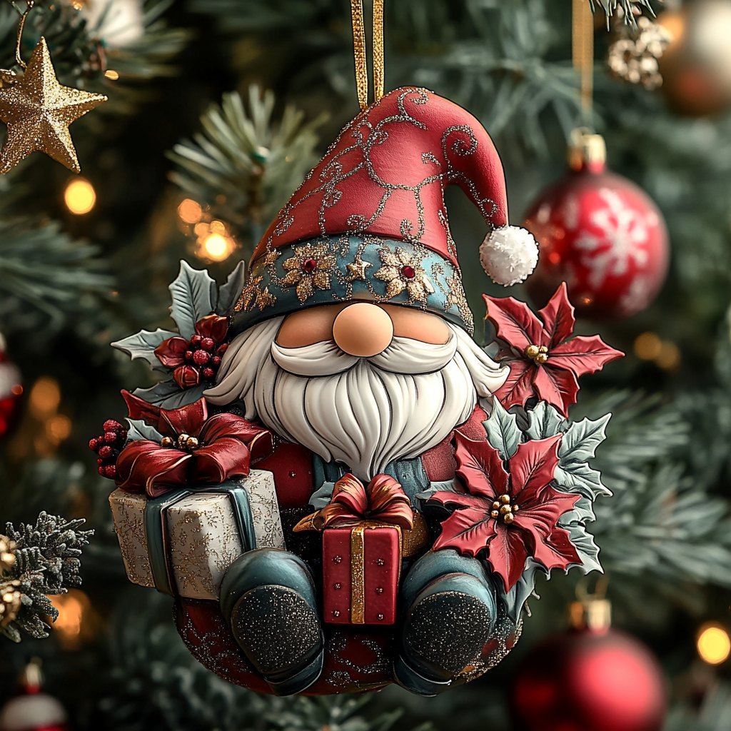 Holly Jolly Greetings Christmas Ornament