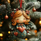 White Horse Amongst Flowers Christmas Ornament