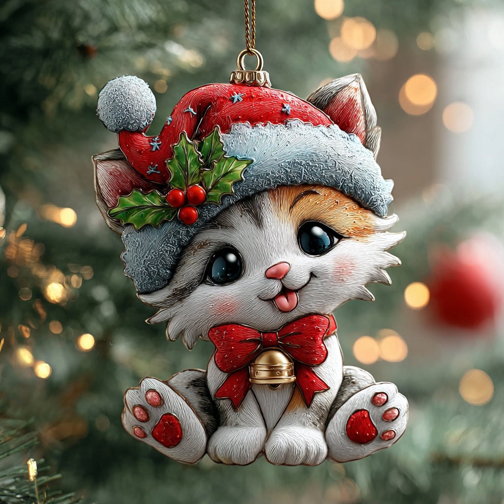 Holly Joy Kitty Christmas Ornament