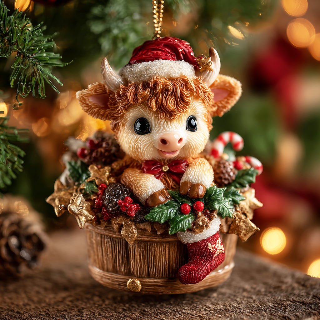 Holly Moo Christmas Ornament