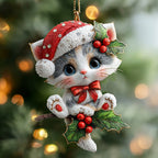Holly Paws Kitty Christmas Ornament