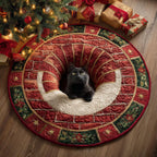 Holly Haven Round Mat Rug - washable non-slip printed rug