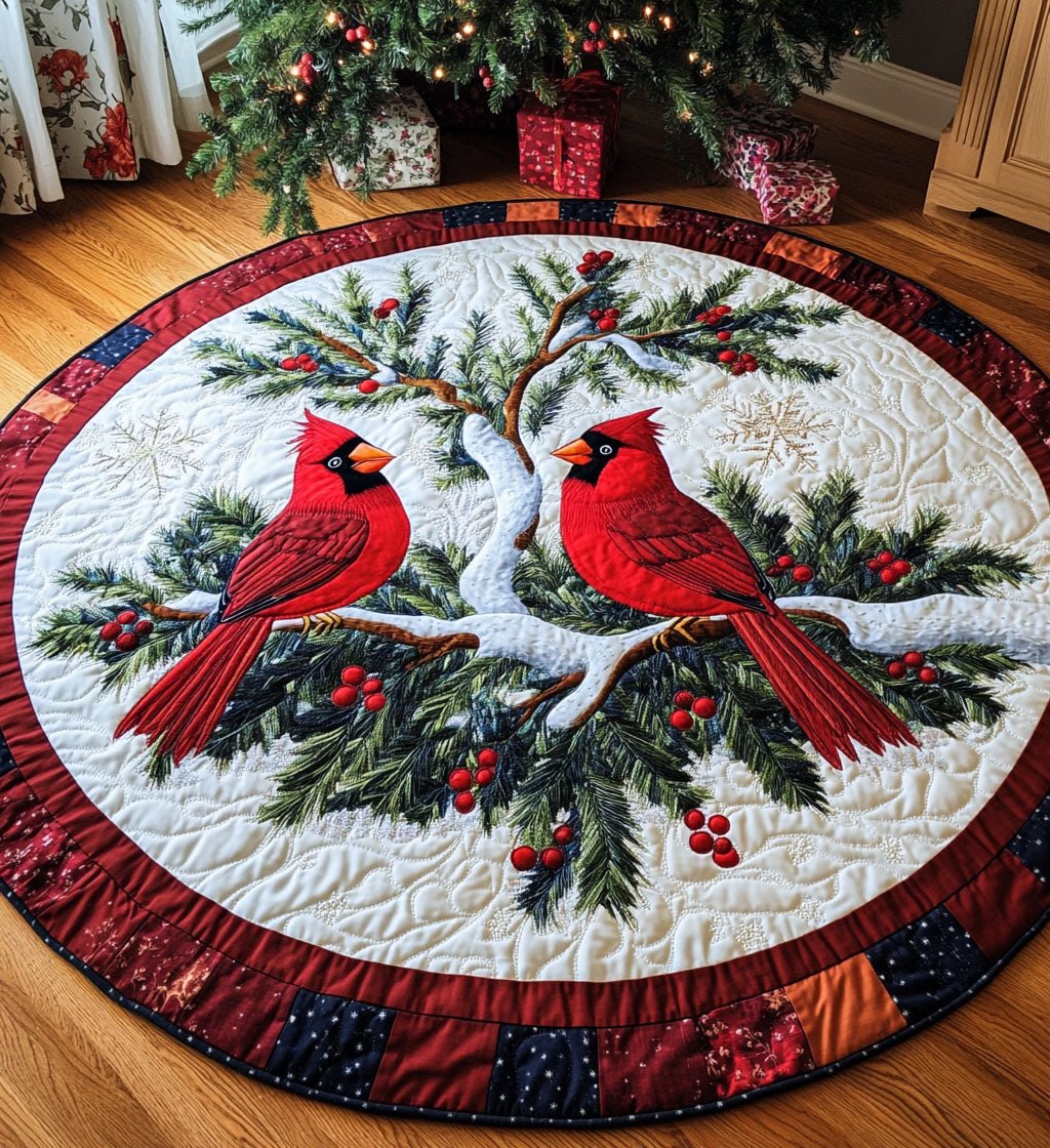 Holly Jolly Round Mat Rug - washable non-slip printed rug