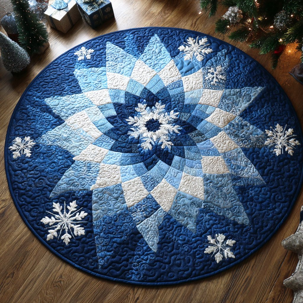 Holly Lane Round Mat Rug - washable non-slip printed rug