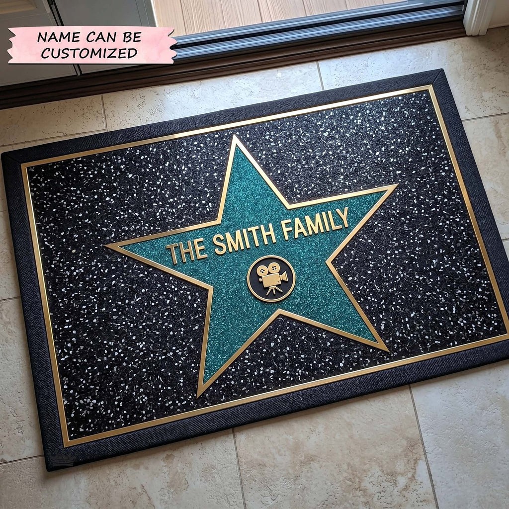 Hollywood Walk of Fame QTCUZ Doormat - Seasonal Holiday Design | Printed Welcome Doormat