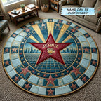 Hollywood Walk of Fame QTCUZ Round Mat Rug - Nature Design | Serene Home Decor