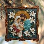 Lily Framed Holy Family Christmas Ornament