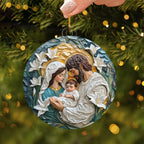 Floral Black Horse Christmas Ornament