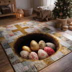 Holy Easter Light area rug in a living room