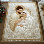 Holy Family area rug in a living room