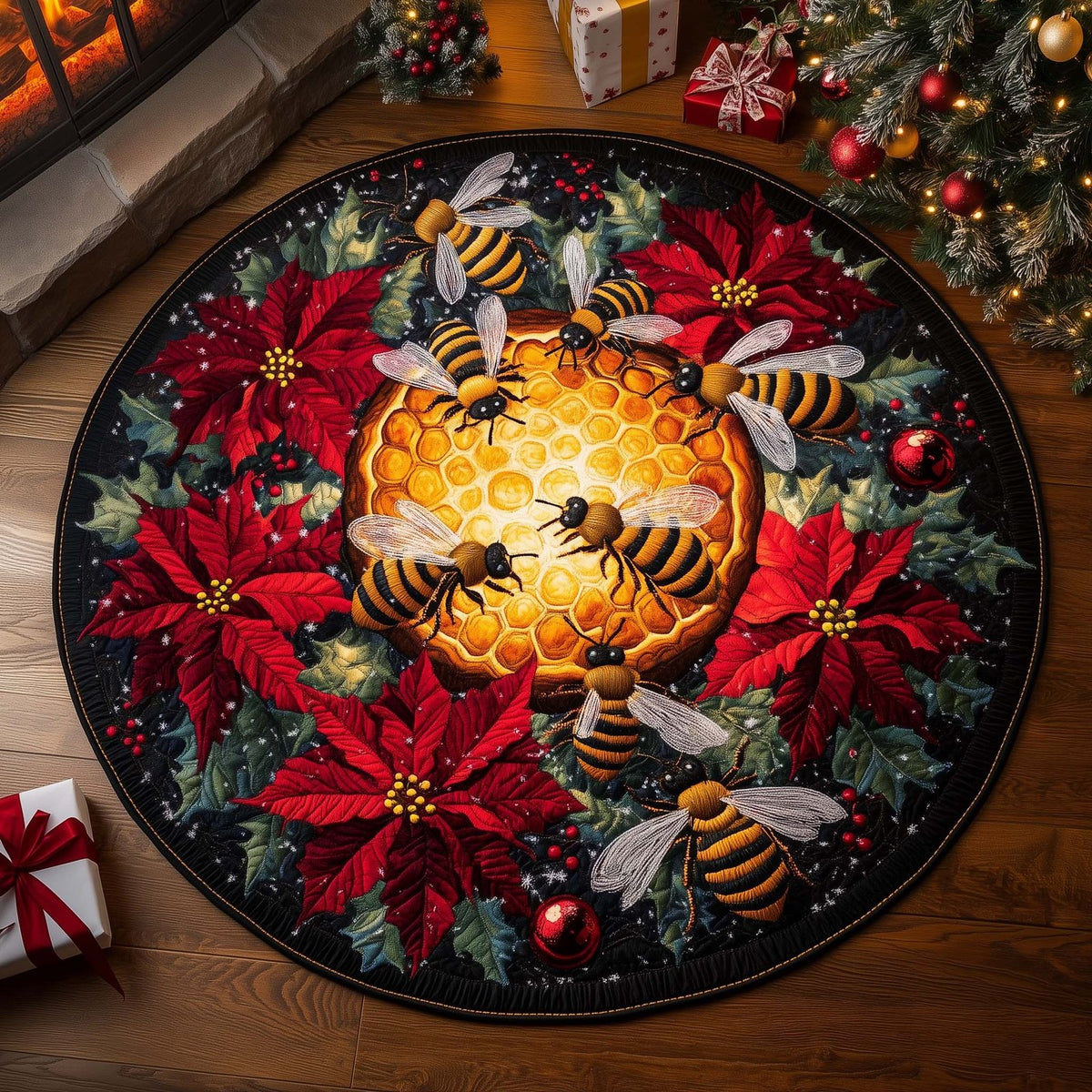 Honey Glow Round Mat Rug - Nature Design | Serene Home Decor