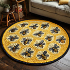 Honeycomb Dreams Round Mat Rug - washable non-slip printed rug