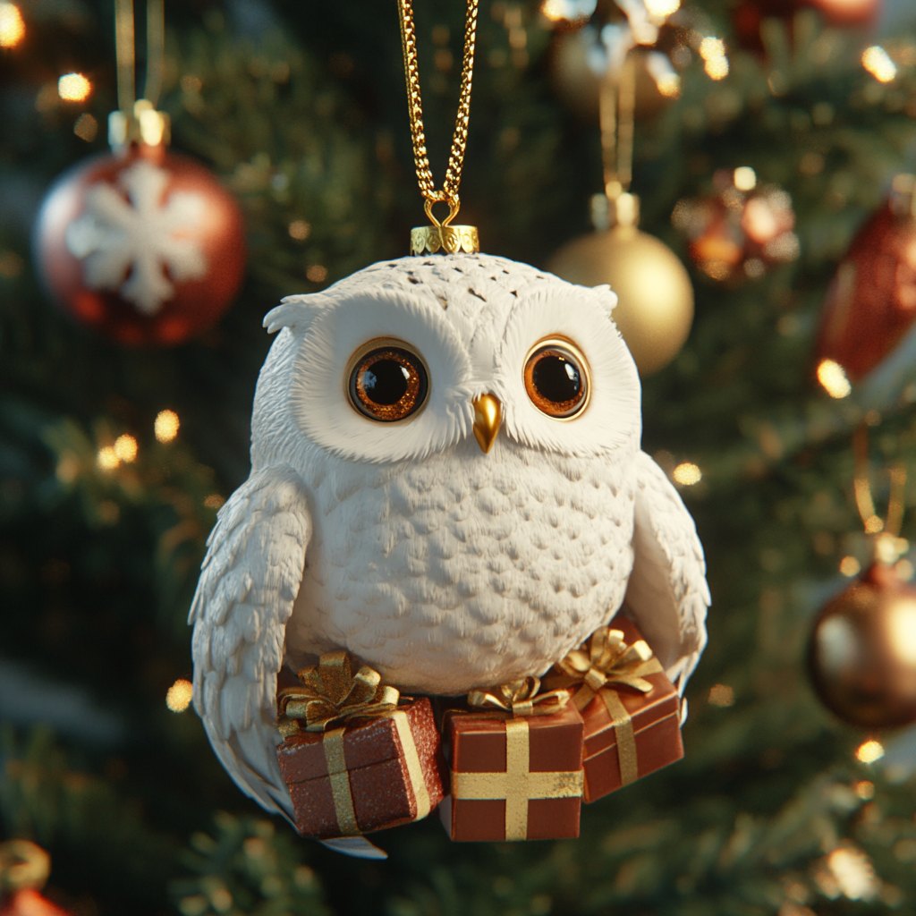 Holly Cardinal Christmas Ornament