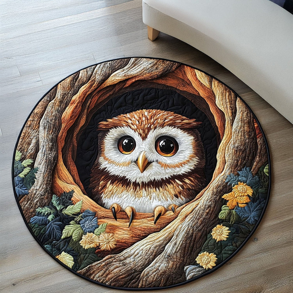 Hoot and Hearth Round Mat Rug - Nature Design | Serene Home Decor