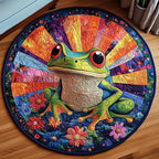 Hoppy Days Round Mat Rug - washable non-slip printed rug