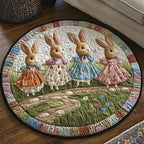 Hoppy Trails Round Mat Rug - washable non-slip printed rug