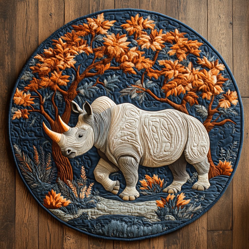 Horned Titan Round Mat Rug - washable non-slip printed rug