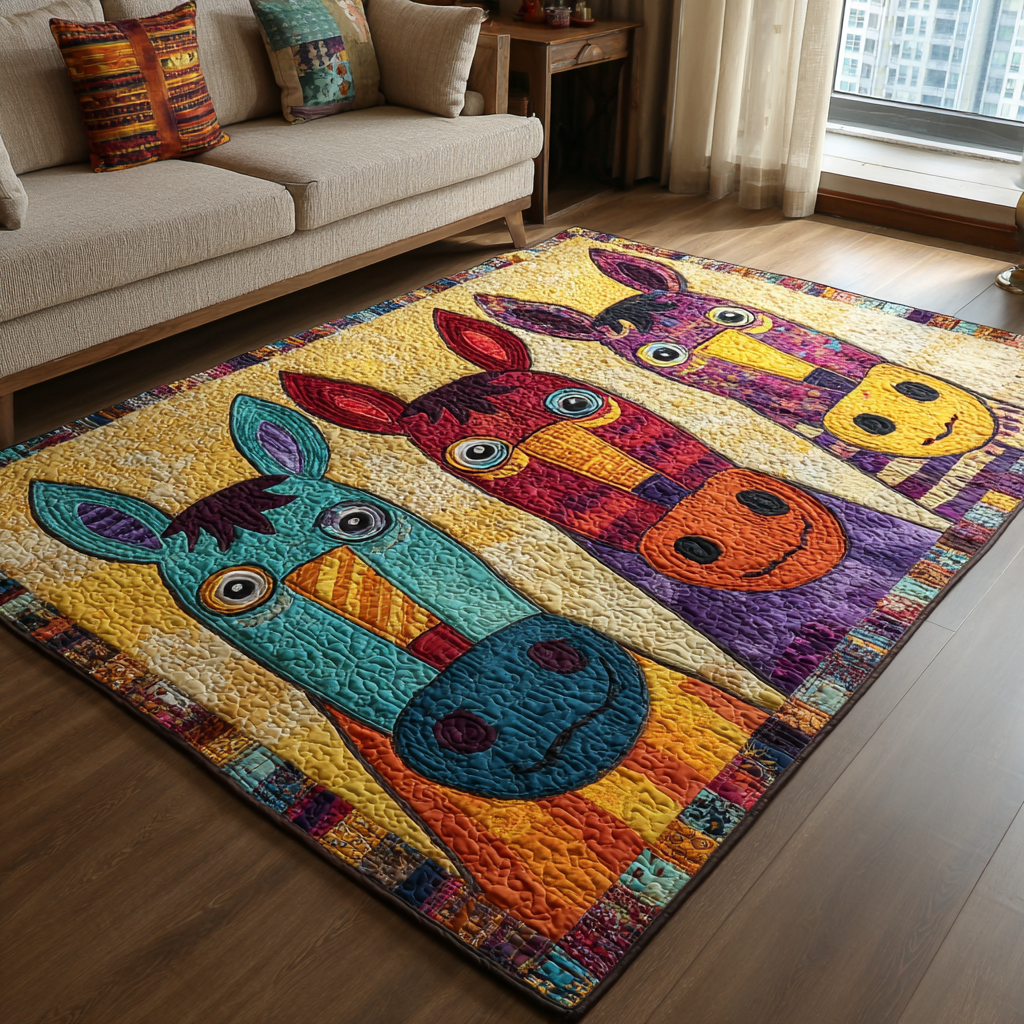 Horse Path area rug in a living room