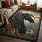 Horse Soul area rug in a living room