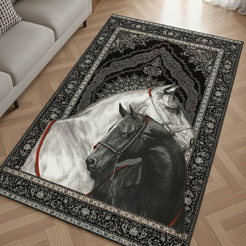 Horse Spirit area rug in a living room