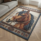 Horse Spirit area rug in a living room