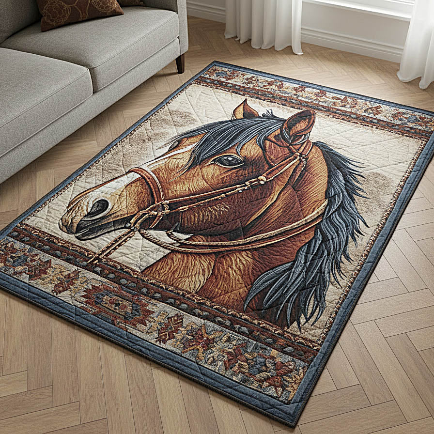 Horse Spirit area rug in a living room