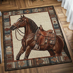 Horse Spirit area rug in a living room